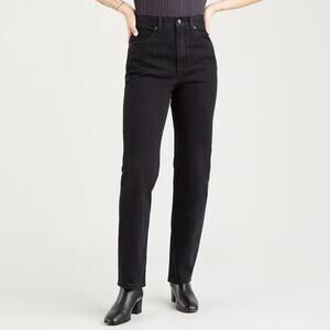 Levi's Women's '70s High Rise Slim Straight Leg Jeans Trainwreck Black Size 28